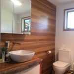 Timber wall bathroom